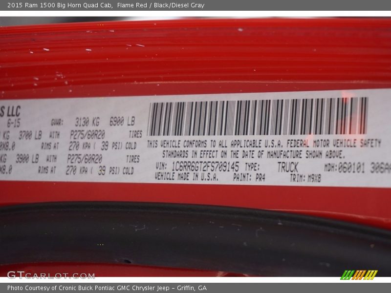 Flame Red / Black/Diesel Gray 2015 Ram 1500 Big Horn Quad Cab