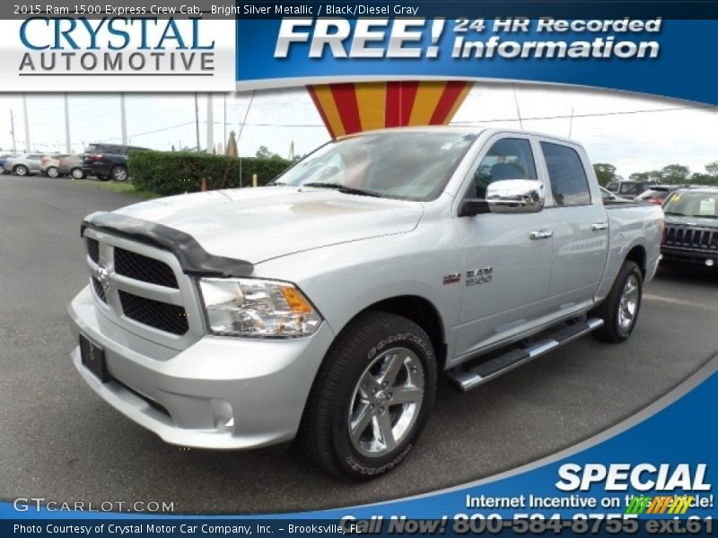 Bright Silver Metallic / Black/Diesel Gray 2015 Ram 1500 Express Crew Cab