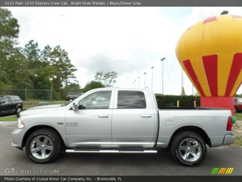 Bright Silver Metallic / Black/Diesel Gray 2015 Ram 1500 Express Crew Cab