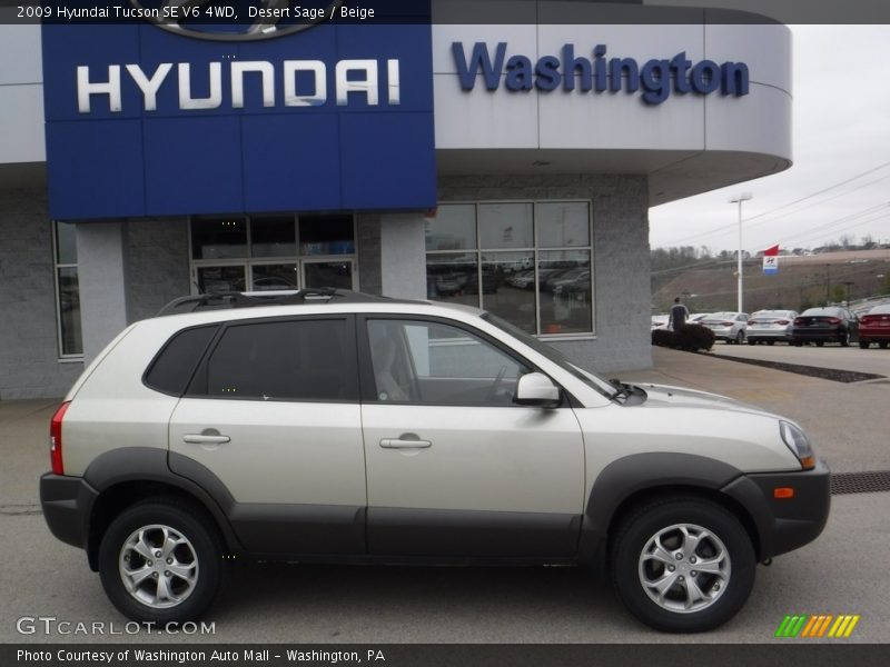 Desert Sage / Beige 2009 Hyundai Tucson SE V6 4WD