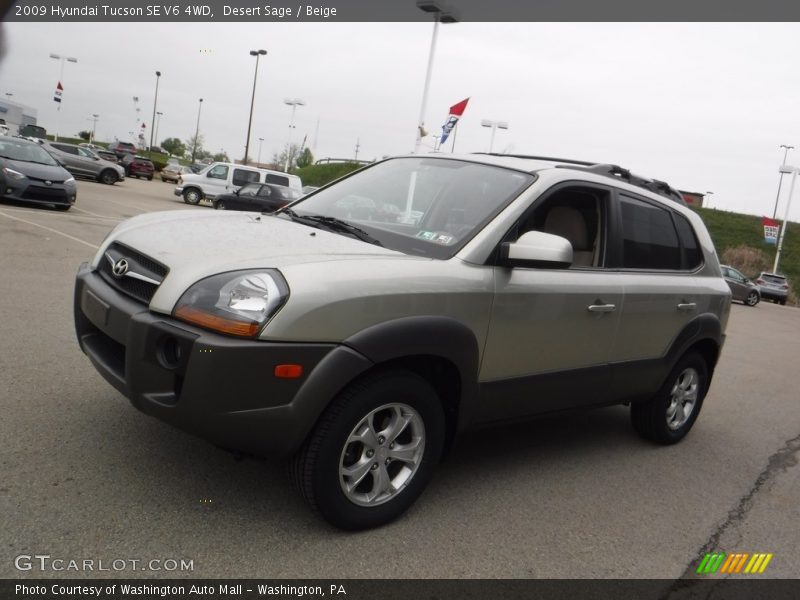 Desert Sage / Beige 2009 Hyundai Tucson SE V6 4WD