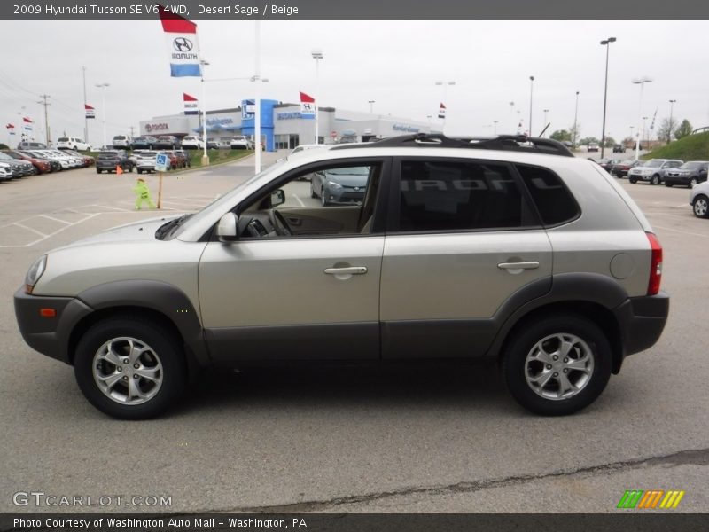 Desert Sage / Beige 2009 Hyundai Tucson SE V6 4WD