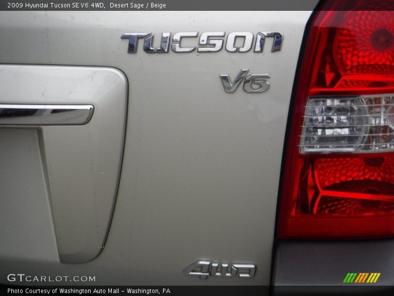 Desert Sage / Beige 2009 Hyundai Tucson SE V6 4WD