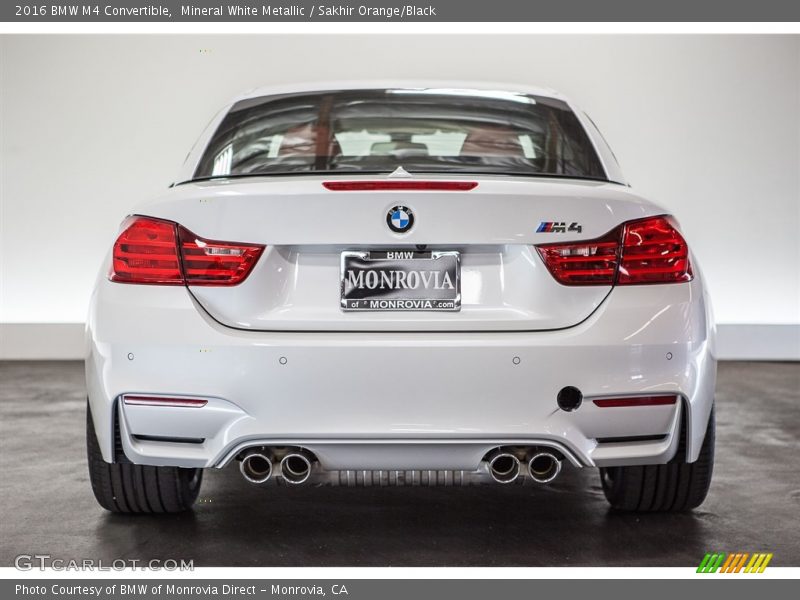 Mineral White Metallic / Sakhir Orange/Black 2016 BMW M4 Convertible