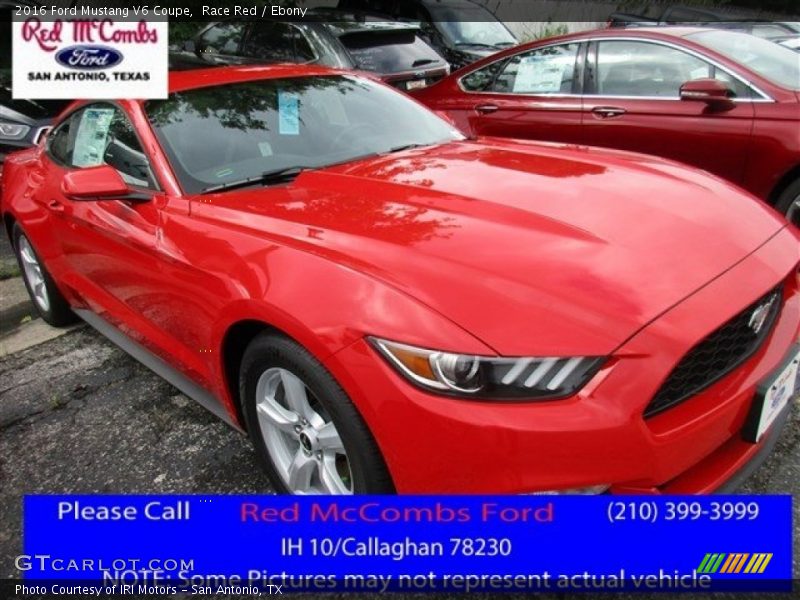 Race Red / Ebony 2016 Ford Mustang V6 Coupe