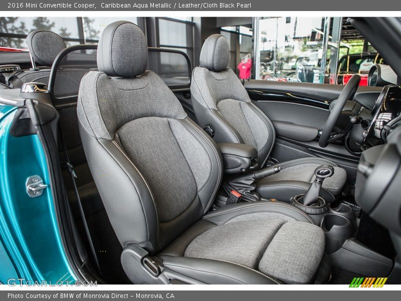 Caribbean Aqua Metallic / Leather/Cloth Black Pearl 2016 Mini Convertible Cooper