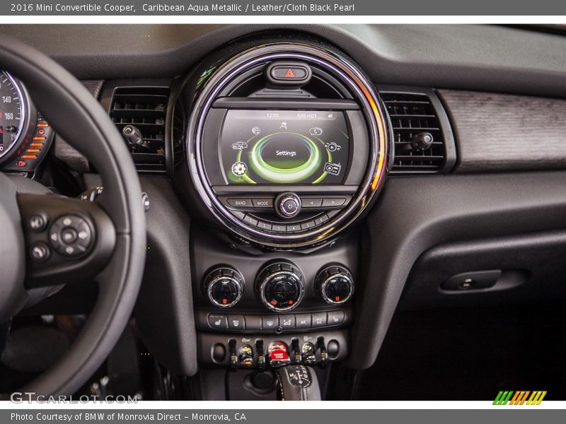 Caribbean Aqua Metallic / Leather/Cloth Black Pearl 2016 Mini Convertible Cooper