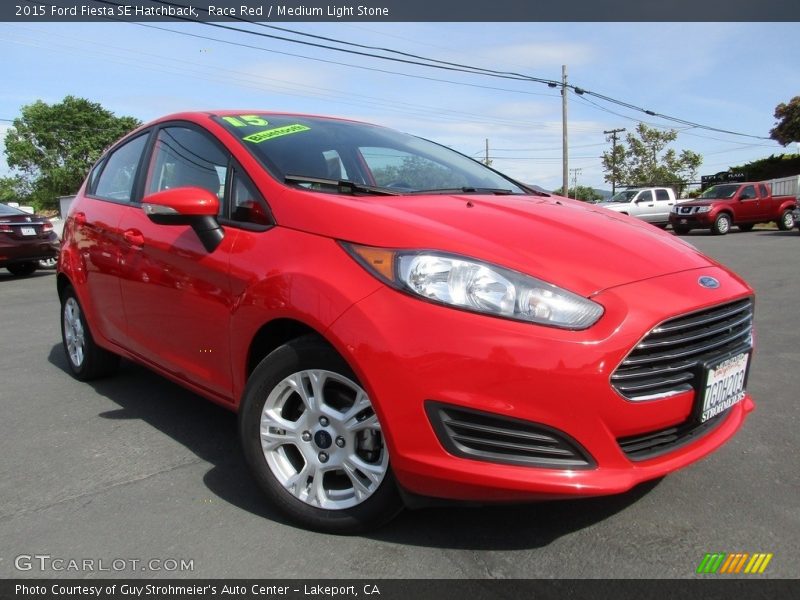 Race Red / Medium Light Stone 2015 Ford Fiesta SE Hatchback