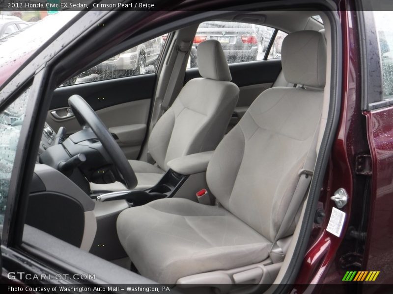 Crimson Pearl / Beige 2012 Honda Civic EX Sedan