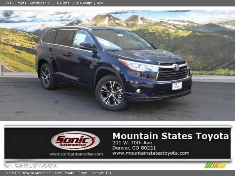 Nautical Blue Metallic / Ash 2016 Toyota Highlander XLE