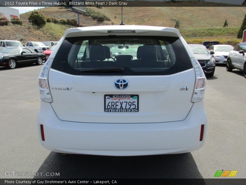 Blizzard White Pearl / Dark Gray 2012 Toyota Prius v Three Hybrid