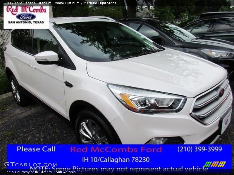 White Platinum / Medium Light Stone 2017 Ford Escape Titanium