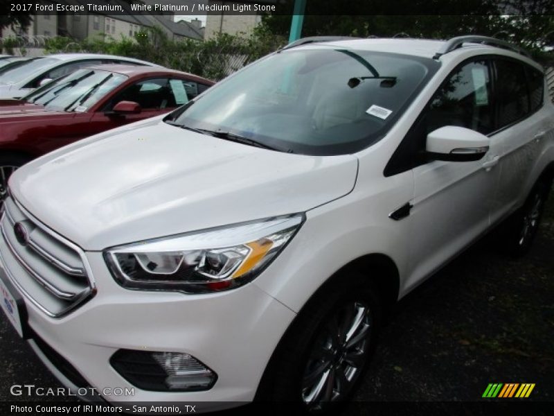 White Platinum / Medium Light Stone 2017 Ford Escape Titanium