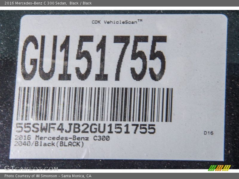 Black / Black 2016 Mercedes-Benz C 300 Sedan