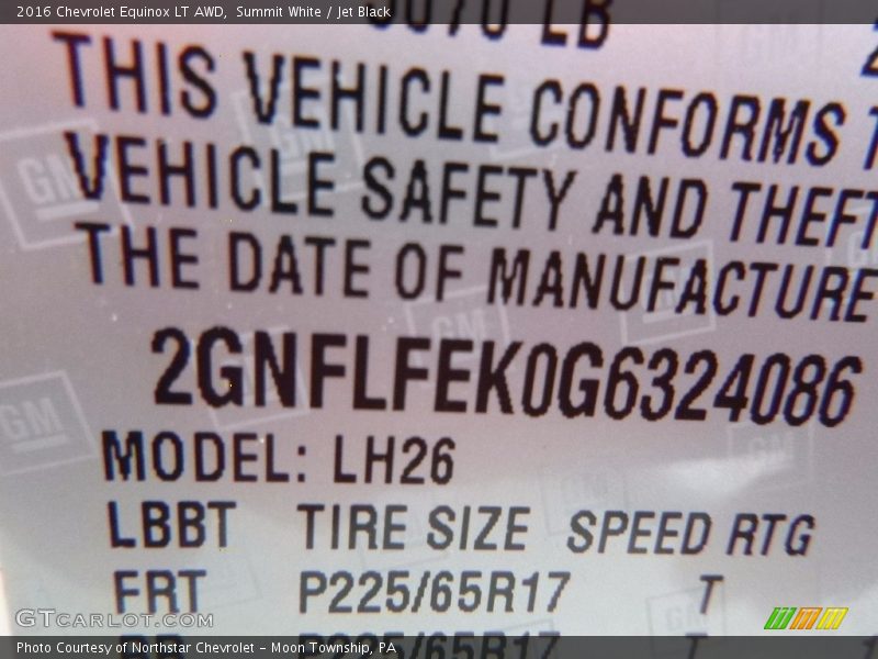 Summit White / Jet Black 2016 Chevrolet Equinox LT AWD