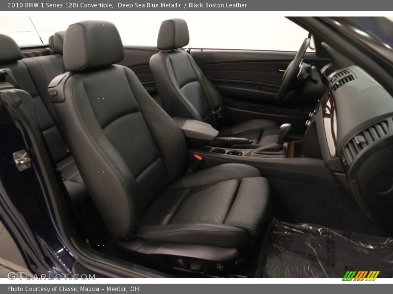 Deep Sea Blue Metallic / Black Boston Leather 2010 BMW 1 Series 128i Convertible