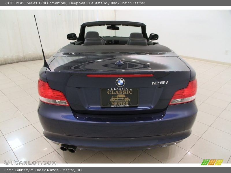 Deep Sea Blue Metallic / Black Boston Leather 2010 BMW 1 Series 128i Convertible