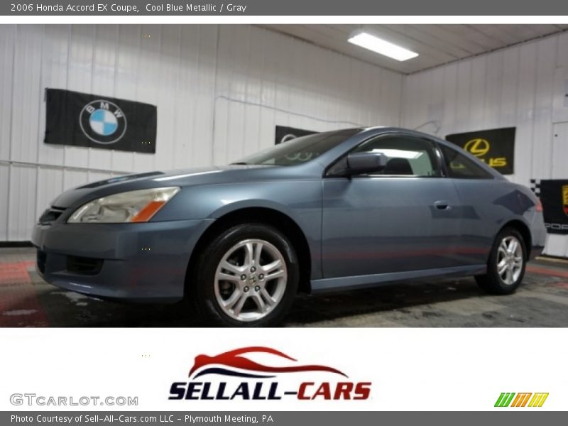 Cool Blue Metallic / Gray 2006 Honda Accord EX Coupe