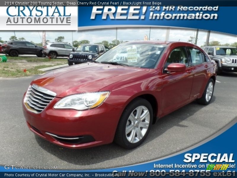 Deep Cherry Red Crystal Pearl / Black/Light Frost Beige 2014 Chrysler 200 Touring Sedan