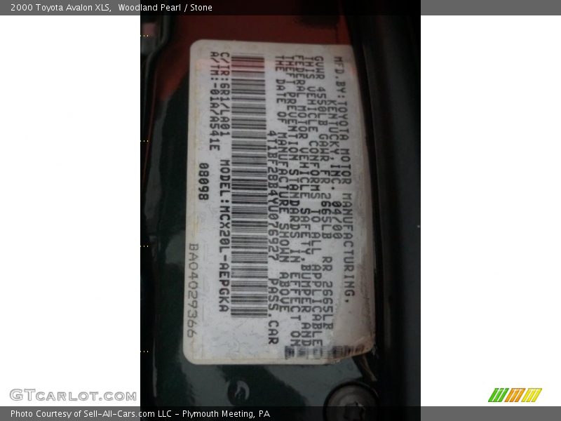 Woodland Pearl / Stone 2000 Toyota Avalon XLS