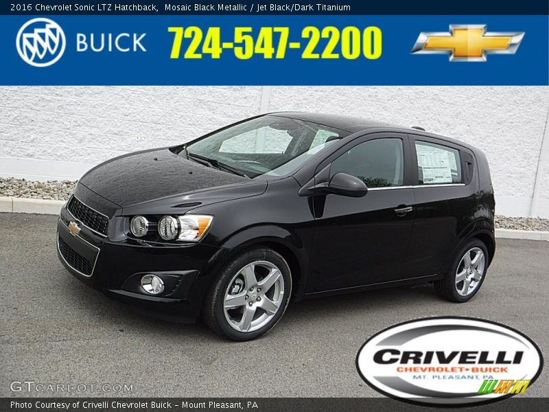 Mosaic Black Metallic / Jet Black/Dark Titanium 2016 Chevrolet Sonic LTZ Hatchback
