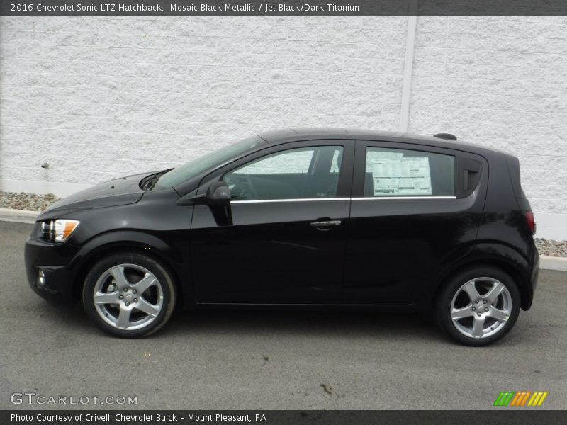 Mosaic Black Metallic / Jet Black/Dark Titanium 2016 Chevrolet Sonic LTZ Hatchback