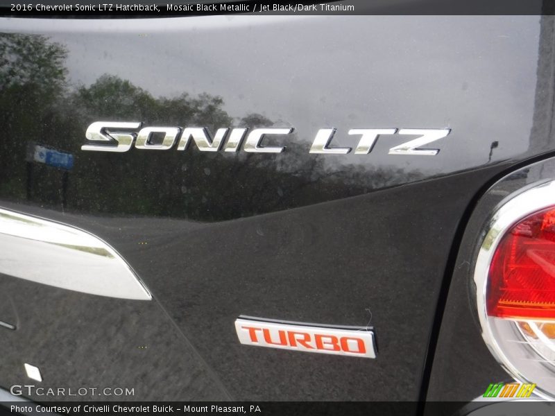 Mosaic Black Metallic / Jet Black/Dark Titanium 2016 Chevrolet Sonic LTZ Hatchback