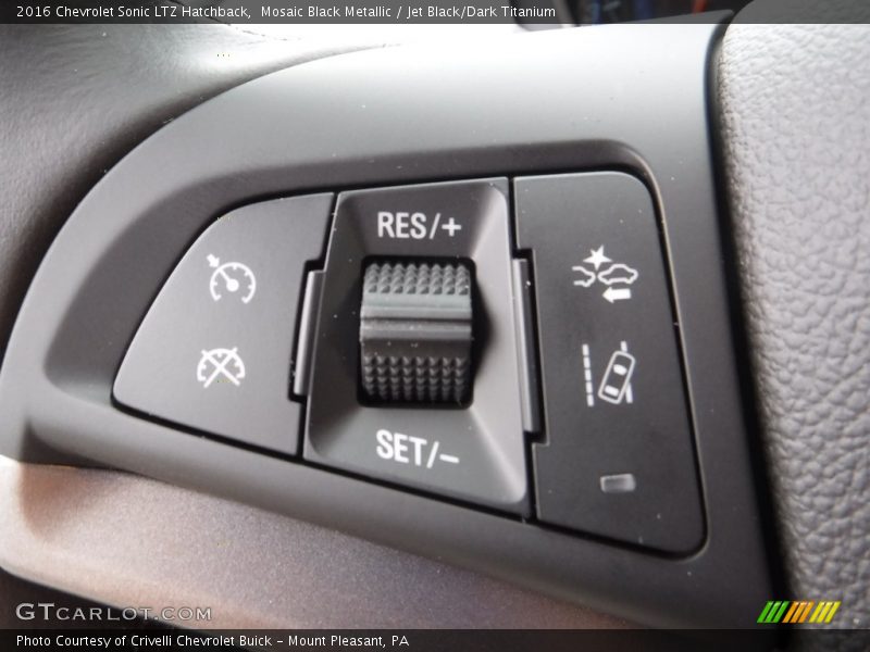 Mosaic Black Metallic / Jet Black/Dark Titanium 2016 Chevrolet Sonic LTZ Hatchback