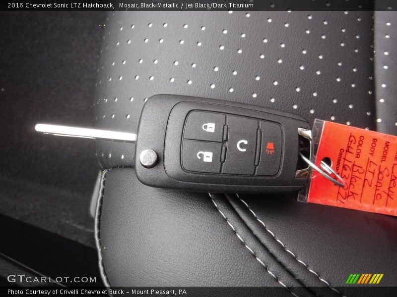Mosaic Black Metallic / Jet Black/Dark Titanium 2016 Chevrolet Sonic LTZ Hatchback