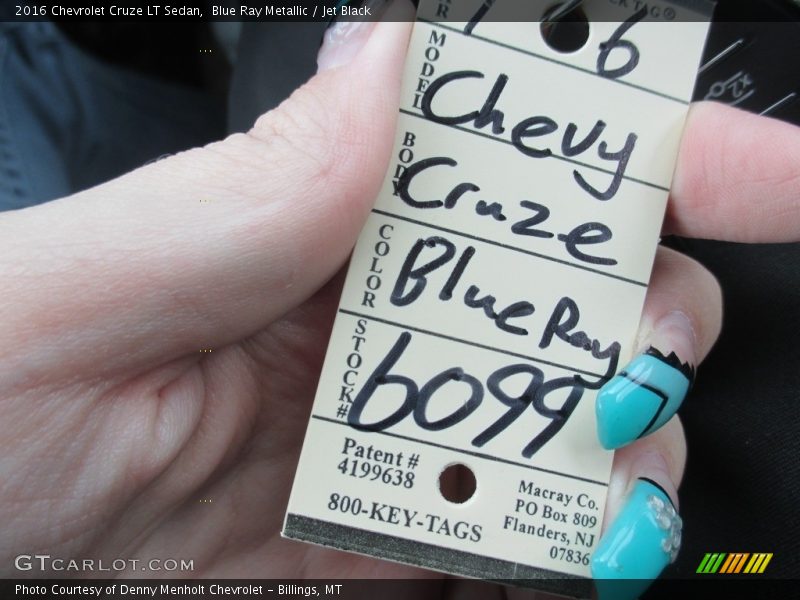 Blue Ray Metallic / Jet Black 2016 Chevrolet Cruze LT Sedan