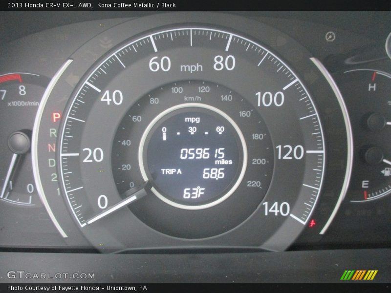 Kona Coffee Metallic / Black 2013 Honda CR-V EX-L AWD