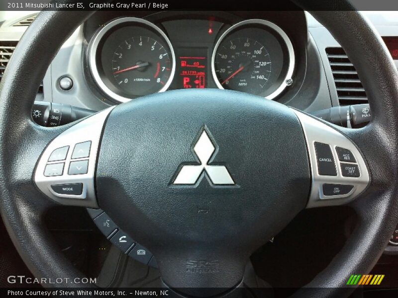 Graphite Gray Pearl / Beige 2011 Mitsubishi Lancer ES