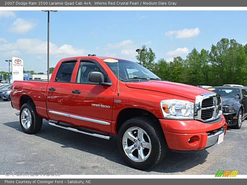 Inferno Red Crystal Pearl / Medium Slate Gray 2007 Dodge Ram 1500 Laramie Quad Cab 4x4