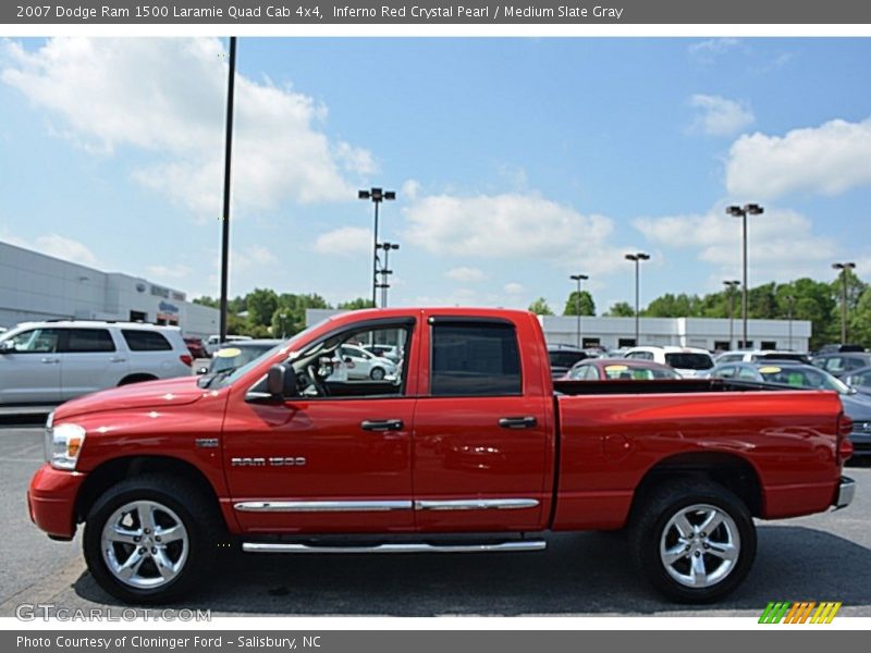 Inferno Red Crystal Pearl / Medium Slate Gray 2007 Dodge Ram 1500 Laramie Quad Cab 4x4
