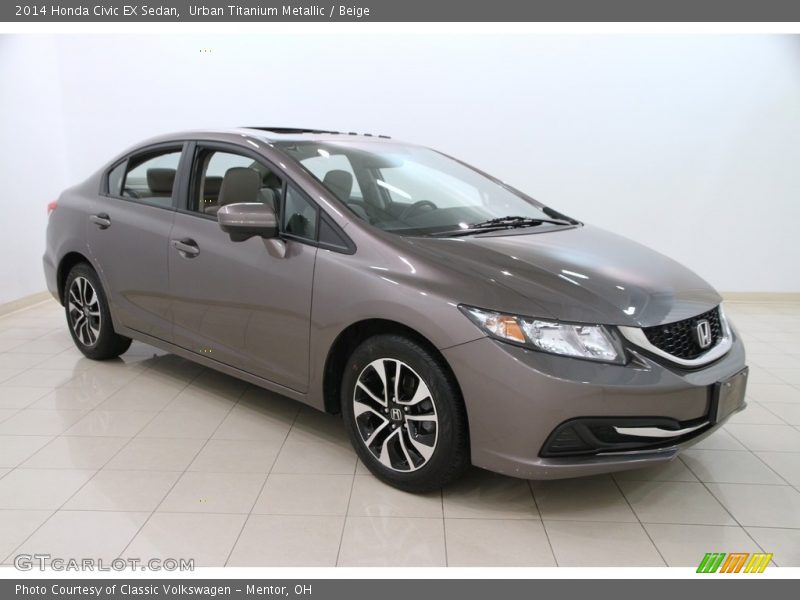 Urban Titanium Metallic / Beige 2014 Honda Civic EX Sedan