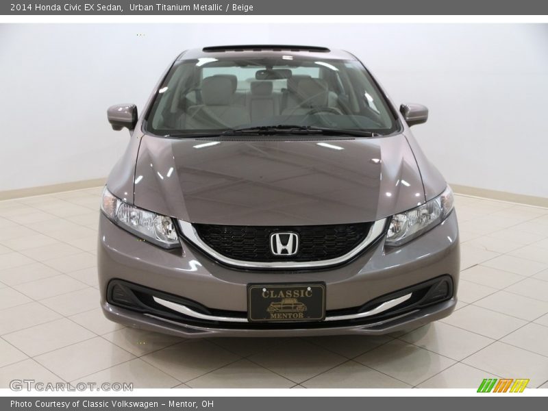 Urban Titanium Metallic / Beige 2014 Honda Civic EX Sedan