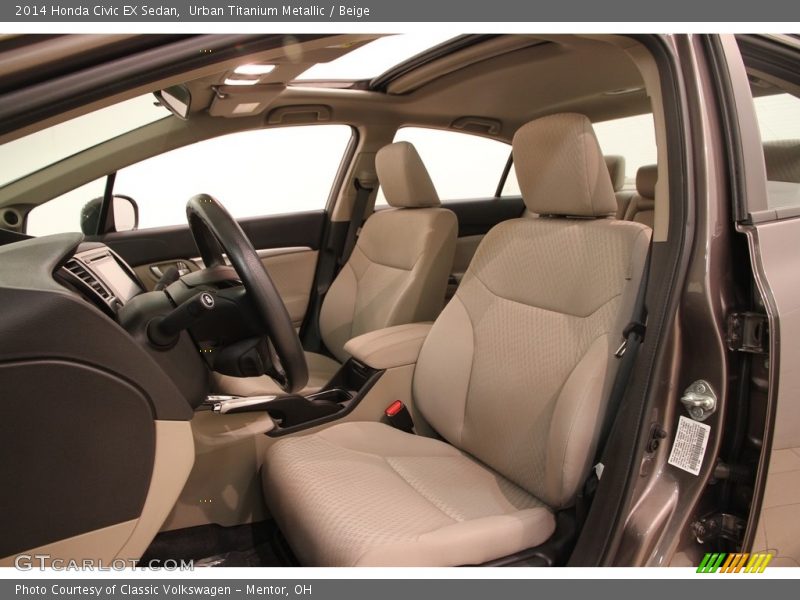 Urban Titanium Metallic / Beige 2014 Honda Civic EX Sedan