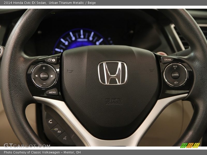 Urban Titanium Metallic / Beige 2014 Honda Civic EX Sedan