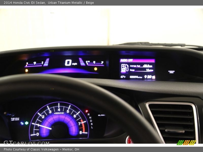 Urban Titanium Metallic / Beige 2014 Honda Civic EX Sedan