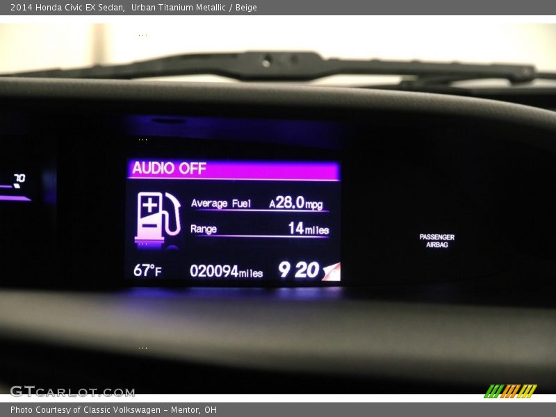 Urban Titanium Metallic / Beige 2014 Honda Civic EX Sedan