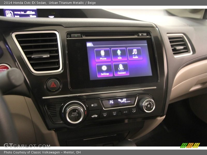 Urban Titanium Metallic / Beige 2014 Honda Civic EX Sedan
