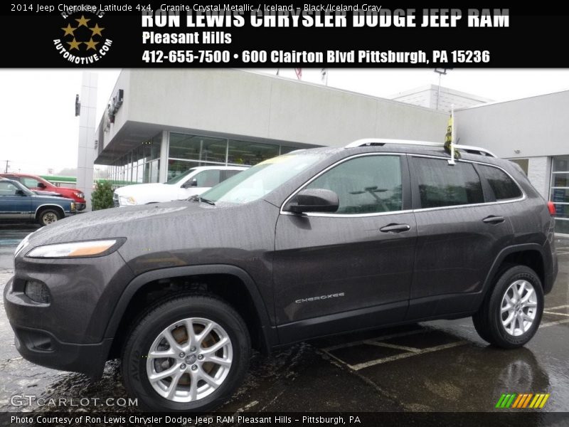 Granite Crystal Metallic / Iceland - Black/Iceland Gray 2014 Jeep Cherokee Latitude 4x4