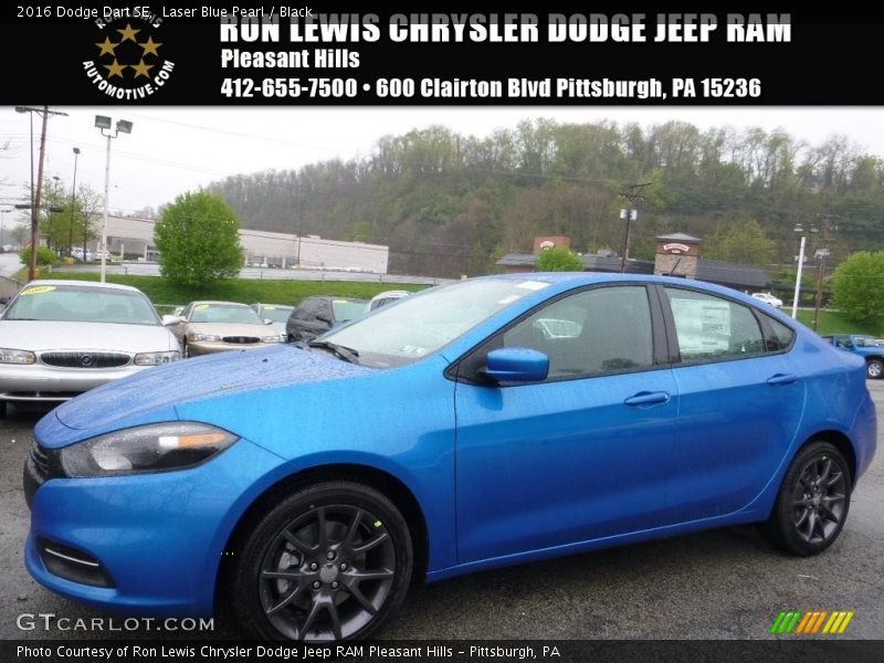 Laser Blue Pearl / Black 2016 Dodge Dart SE