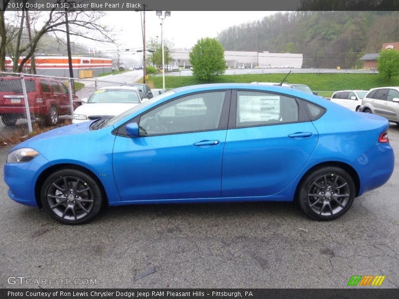 Laser Blue Pearl / Black 2016 Dodge Dart SE
