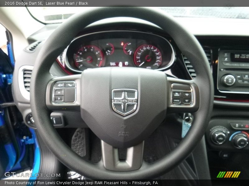 Laser Blue Pearl / Black 2016 Dodge Dart SE