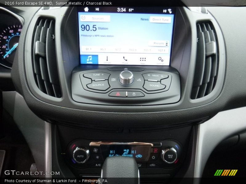 Sunset Metallic / Charcoal Black 2016 Ford Escape SE 4WD