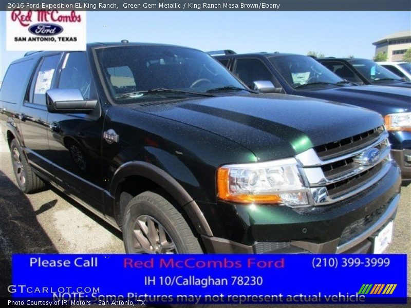 Green Gem Metallic / King Ranch Mesa Brown/Ebony 2016 Ford Expedition EL King Ranch