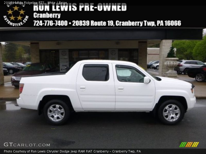 White / Beige 2008 Honda Ridgeline RTS
