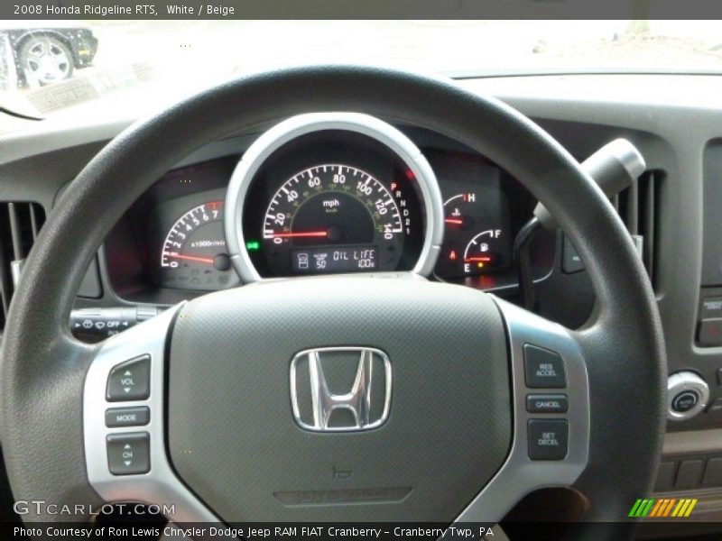 White / Beige 2008 Honda Ridgeline RTS