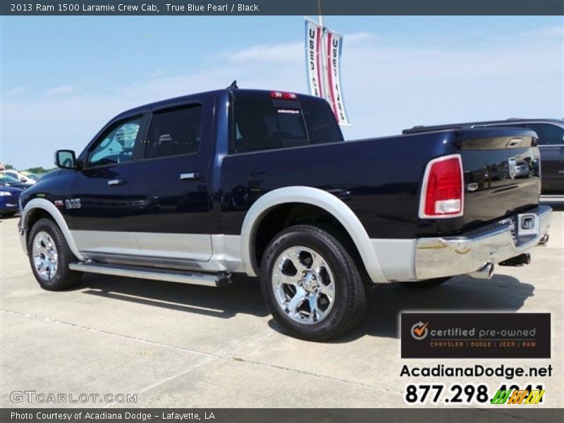 True Blue Pearl / Black 2013 Ram 1500 Laramie Crew Cab